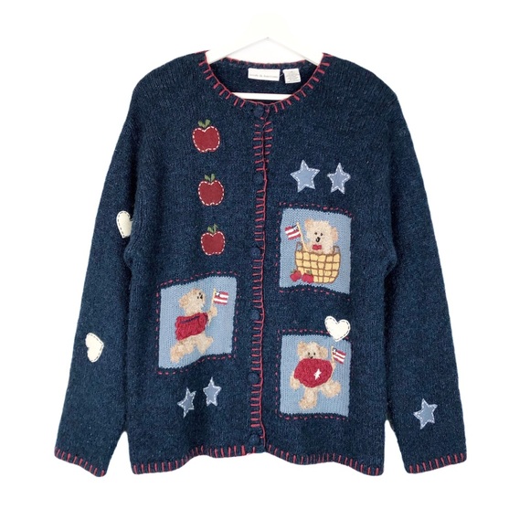 teddy bear cardigan sweater